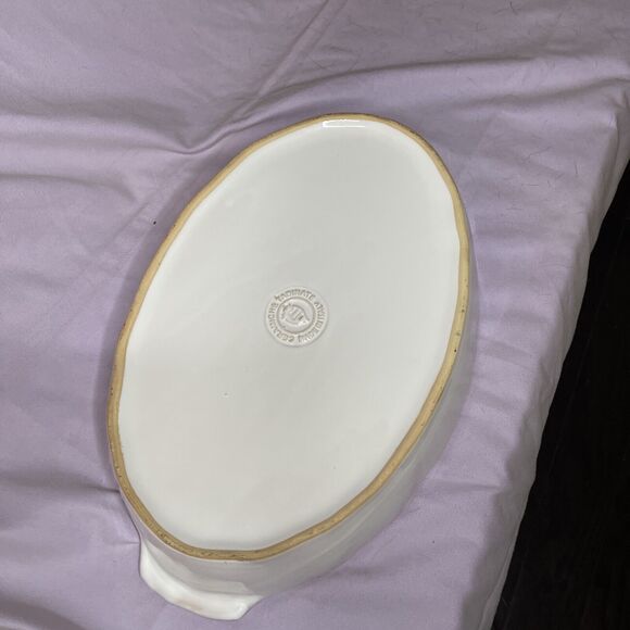 Vintage CERAMICHE TADINATE ITALY White Baking Casserole Serving Vessel Dish #F43 - Picture 5 of 6